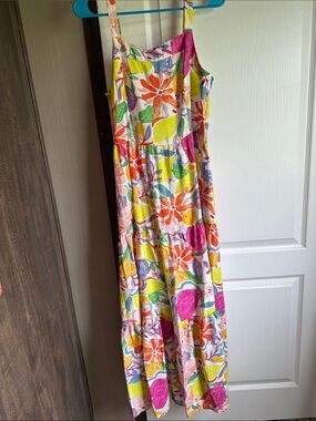 NWOT - M Oddi citrus women’s tiered dress